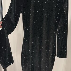 Black Velvet Dress with Rhinestones